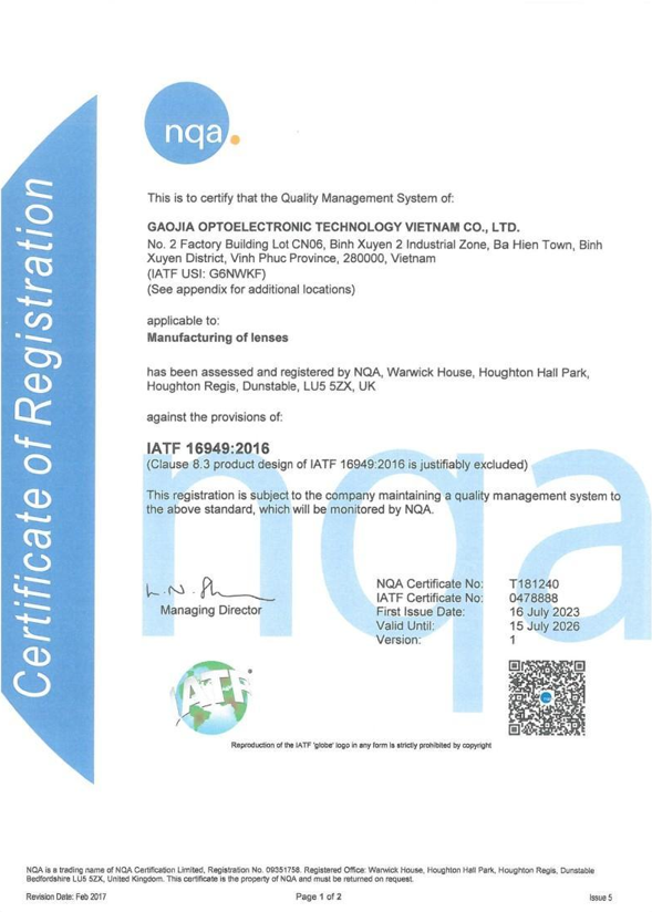 IATF 16949 2016